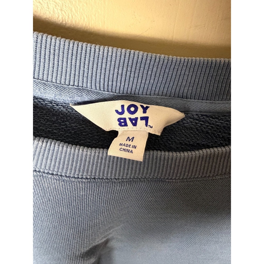 Joy Lab Cropped Sweatshirt Womens M Blue Long Sleeve Casual - Picture 3 of 9